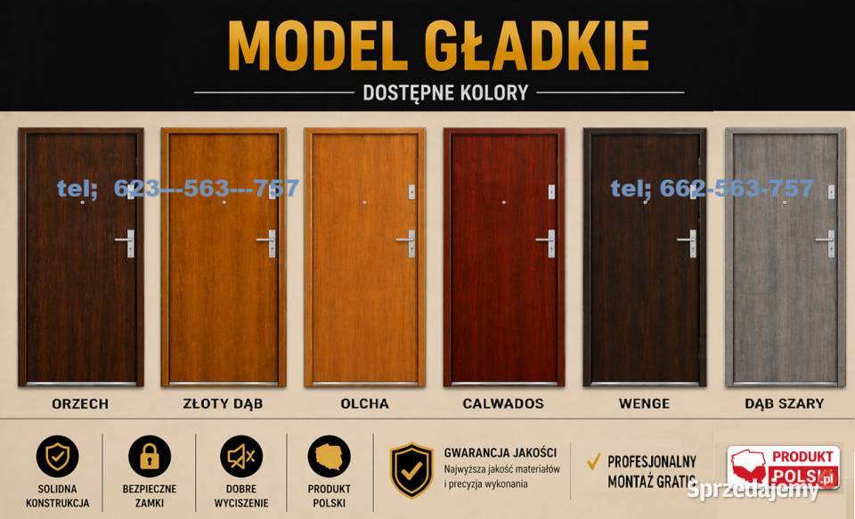 Drzwi wejściowe zewnętrzne akustyczne z montażem Budowa Katowice