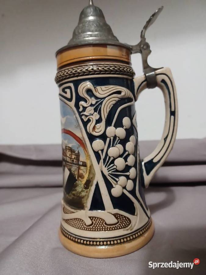 PORCELANOWY stary kufel z k 19 w Sygnowany Wrocław sprzedam