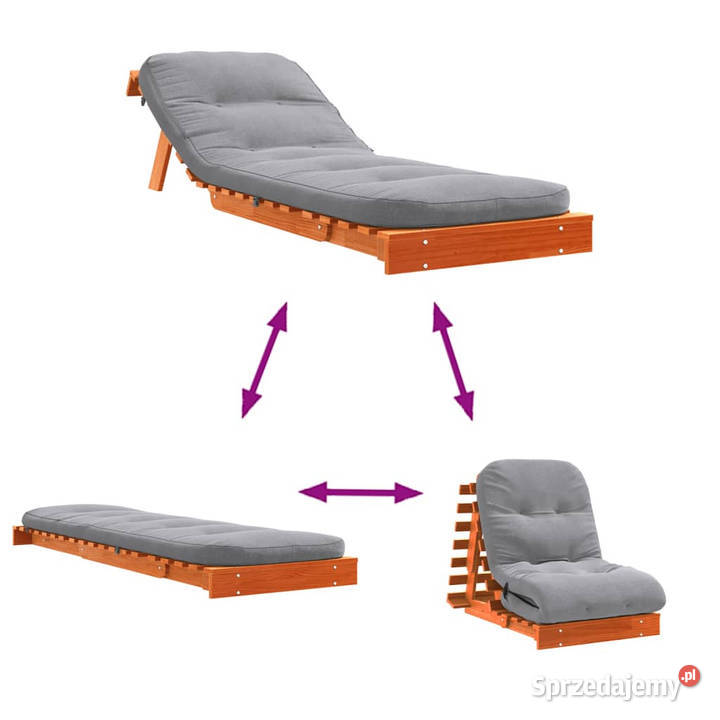 Sofa rozkładana futon z materacem woskowy brąz Warszawa