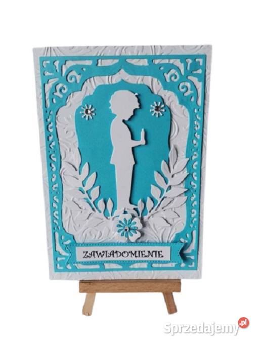 Zawiadomienia Komunia Chłopiec Z Świecą W Ramce Antyki, Sztuka, Kolekcje Poznań sprzedam