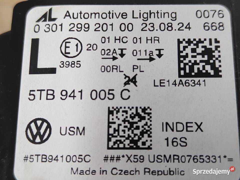 Lampa Lewy Przód Vw Touran III 5T 5TB941005C sprzedam