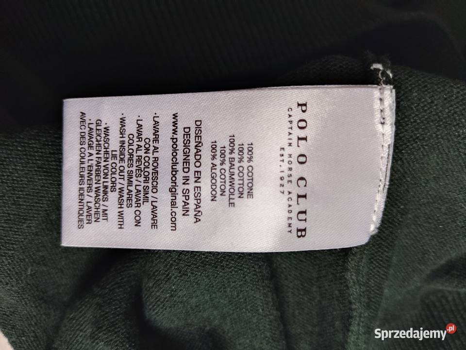 Sweter Polo Club zielony Bez wzoru