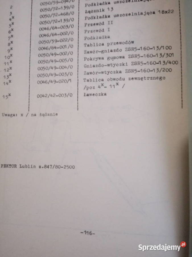 KATALOG URSUS 3603P SUPLEMENT do katalogu Pozostałe Warszawa