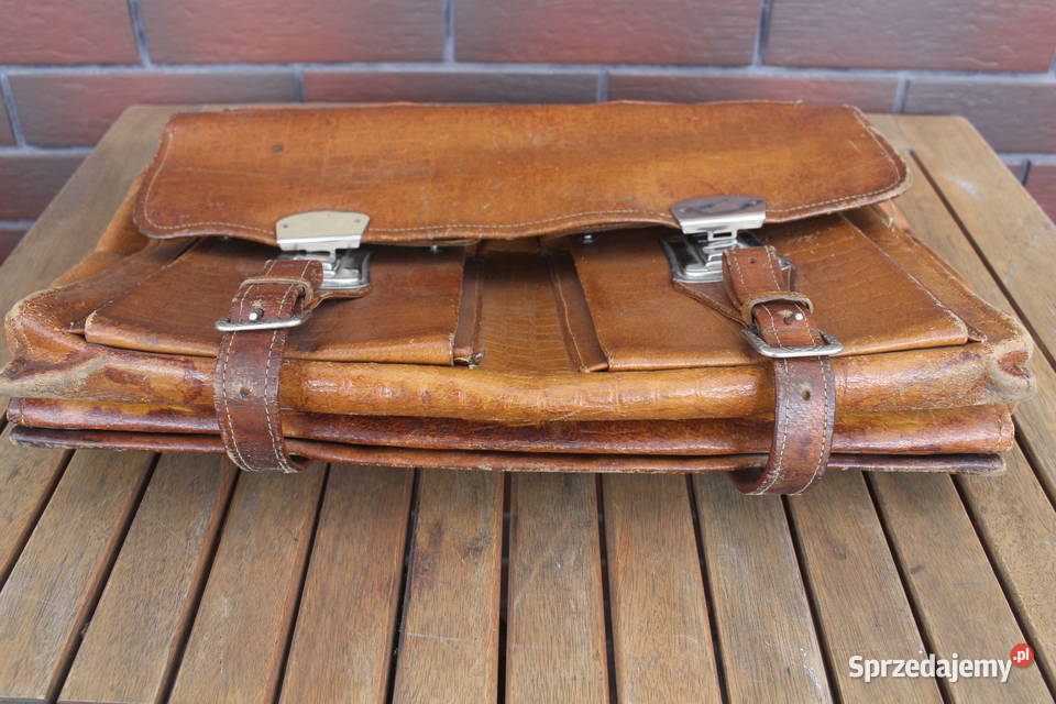 teczka skórzana z prl Kalisz