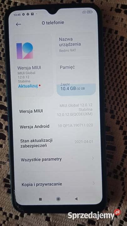 Xaomi Redmi 9AT 2GB32GB Uszkodzony śląskie Ruda Śląska
