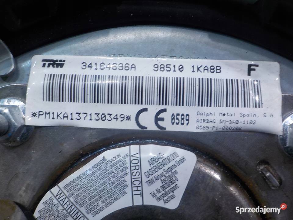 NISSAN JUKE I F15 16 B 13r AIRBAG poduszka Poduszki powietrzne mazowieckie Suków sprzedam