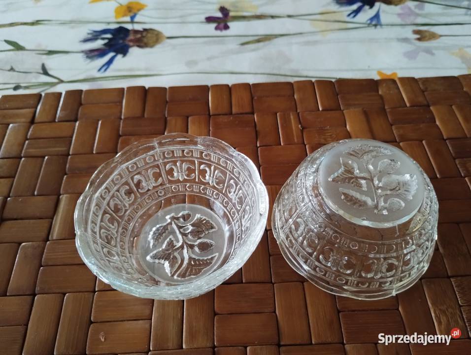 PRL art deco miseczki mini 2 maliny Kutno