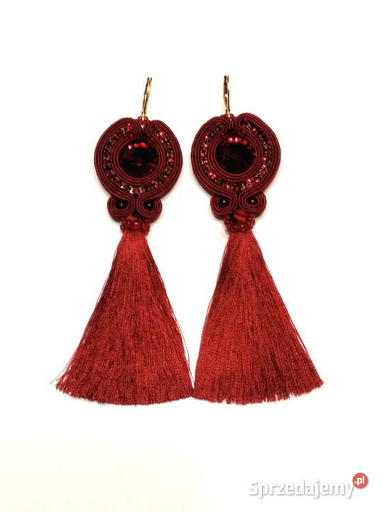 KOLCZYKI WIŚNIOWE Z ROVOLI I TAŚMĄ CYRKONIOWĄ Warszawa