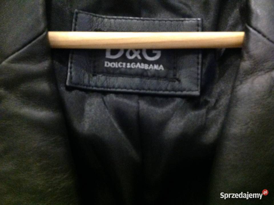 Płaszcz Czarny Skórzany Damski DolceGabbana r ML
