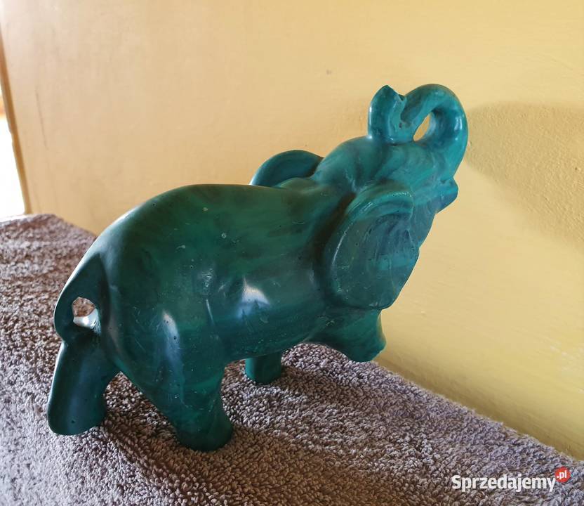 Figurka słonia z malachitu Myszków