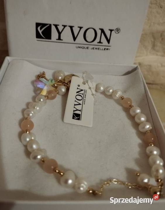 Nowa bransoletka Yvon perły naturalne kamienie Puławy