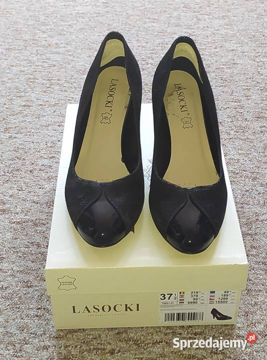 Eleganckie czarne czółenka firmy Lasocki 37 Czółenka Warszawa