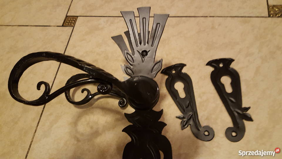 Uchwyt do drzwi czarny pochwyt kuty antaba retro Rzeszotary