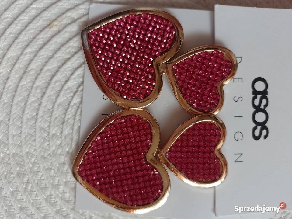 ASOS Różowe Bogato zdobione kolczyki serca z Dla kobiet Kraków