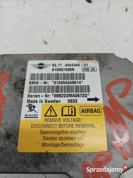 SENSOR AIRBAG 3454346 Mini One II 20062013 osobowe
