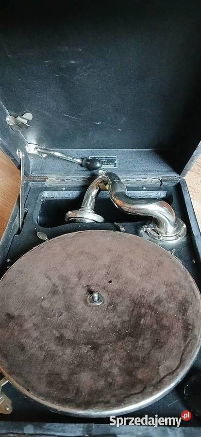 Stary Polski gramofon walizkowy na korbkę Gramofony Kraków