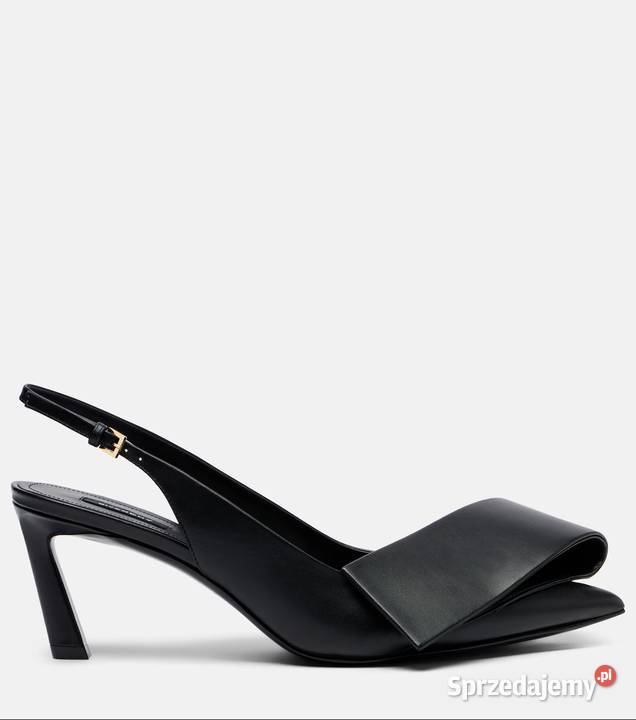 Skórzane czółenka slingback z zapięciem Twisted Świdnica