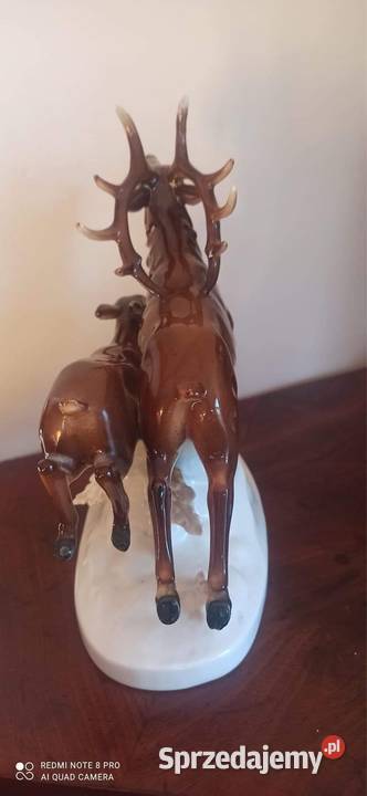 Figurka pary jelenie Carl Scheidig KG w Turyngii Porcelana i szkło Gdańsk