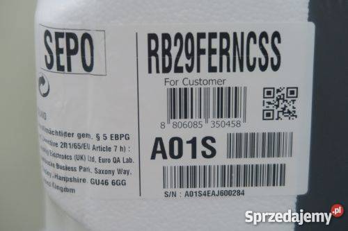 Nowa Lodówka SAMSUNG RB29FERNCSS 24mce gw Fv23 wielkopolskie Kłodawa sprzedam