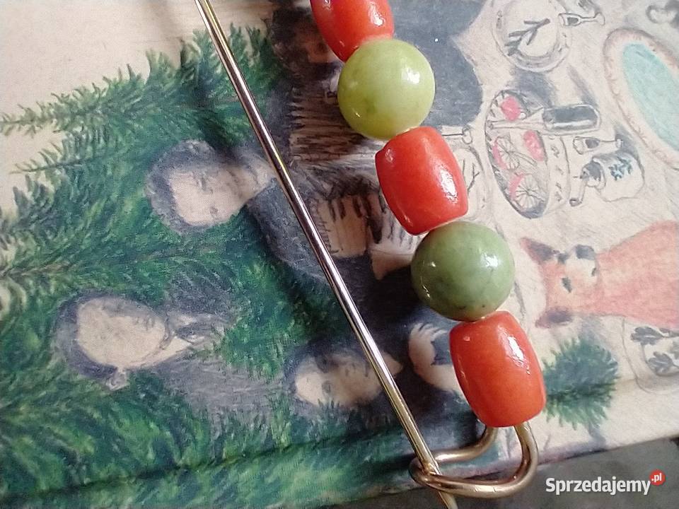 Długa spinka broszka mosiądz złota naturalne Rękodzieło Łódź sprzedam