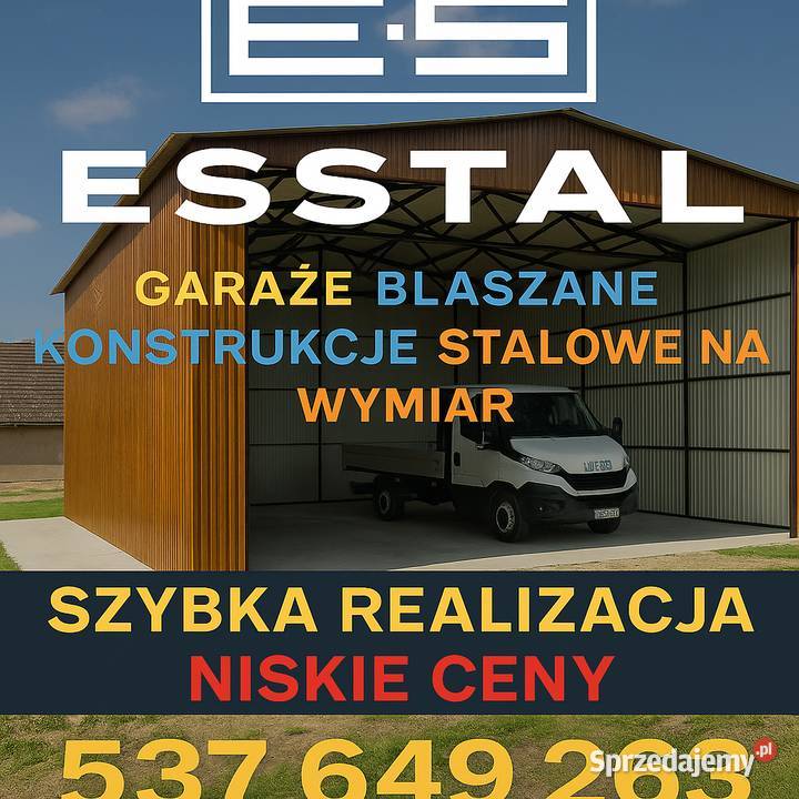 WYSOKIE ZADASZENIE Wiata Hala Garaż Blaszany samodzielny Sieradz