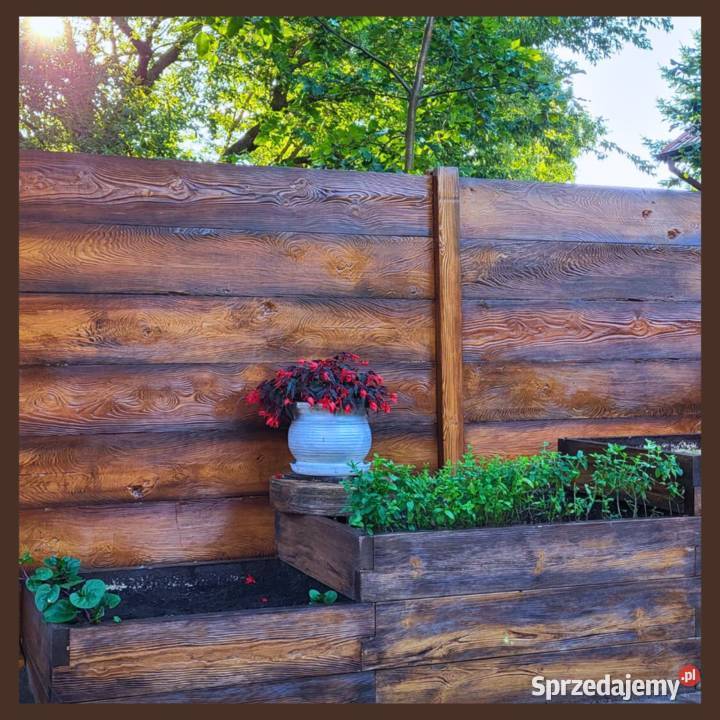 Ogrodzenie betonowe drewno imitacja drewna mazowieckie Warszawa