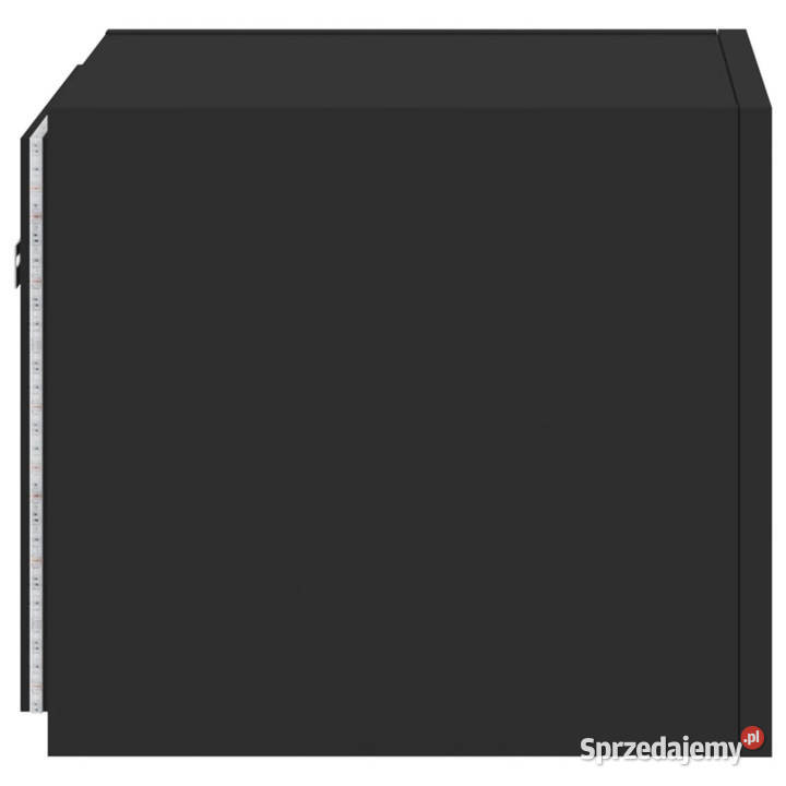 Ścienne szafki TV z LED 2 czarne 305x35x30 Warszawa sprzedam
