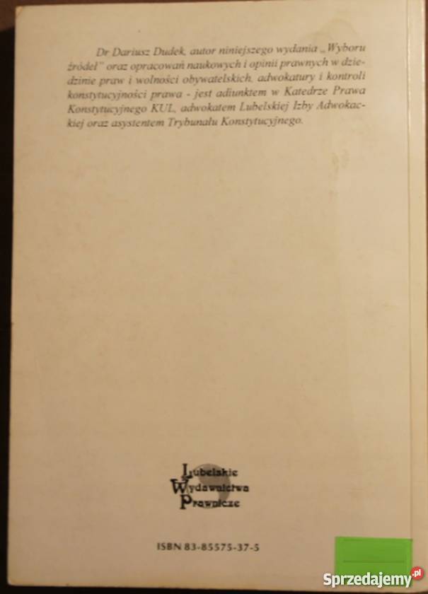 KONSTYTUCJA RZECZYPOSPOLITEJ POLSKIEJ WYBÓR Książki naukowe i popularnonaukowe sprzedam