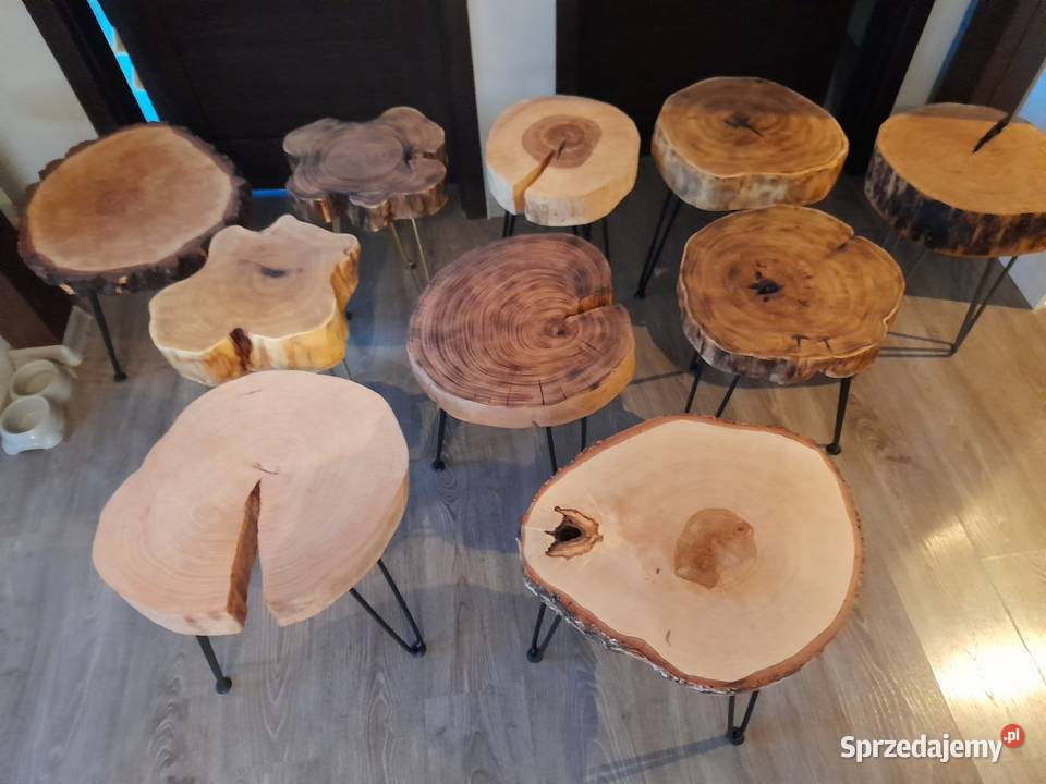 Stolik z plastra drewna duży wybór Dąb akacja Kołobrzeg sprzedam