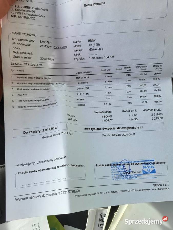 Sprzedam zadbane BMW X3 256000km Warszawa