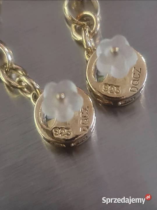 Piękne Kolczyki Srebro pr 925 pozłacane złocone zachodniopomorskie Szczecin