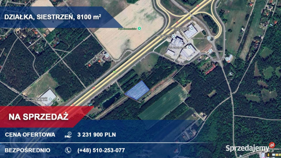8100m2 działka inwestycyjna S8 Siestrzeń mazowieckie