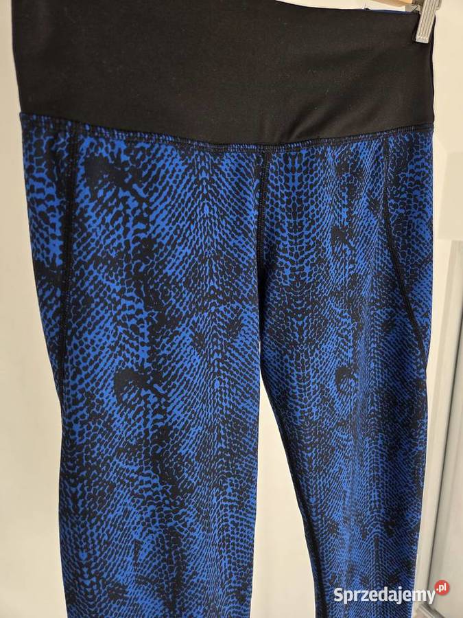 Niebiesko czarne legginsy zwierzęcy wzór Odzież sportowa małopolskie Liszki