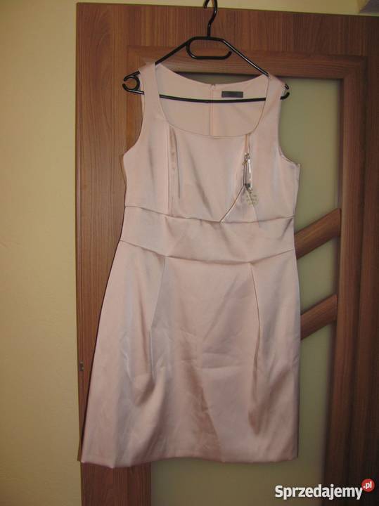 Sukienka beżowa S Olivier koktajlowa 42 uk 12 lubelskie Zamość