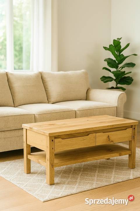 Stolik Kawowy Z Szufladami Dębowy LOFT Ława 100 Kraków