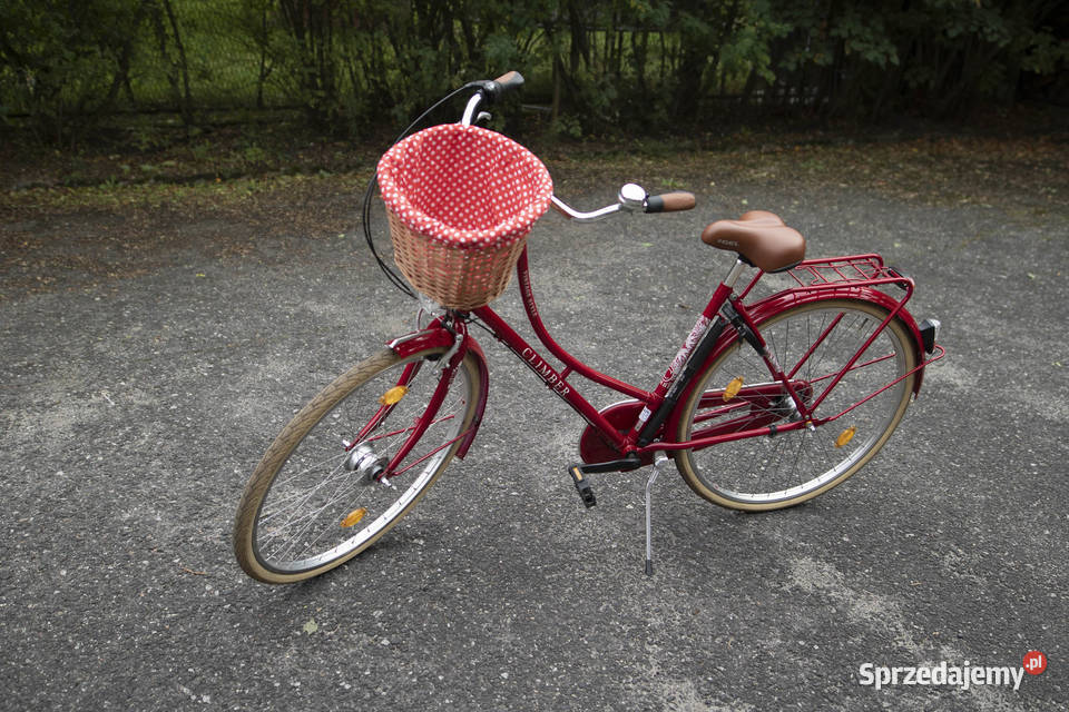 Rower miejski w stylu retrovintage z koszem Katowice