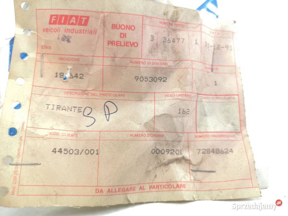 ROLKA DRZWI LEWA FIAT 50 NC ORYGINAŁ ASO