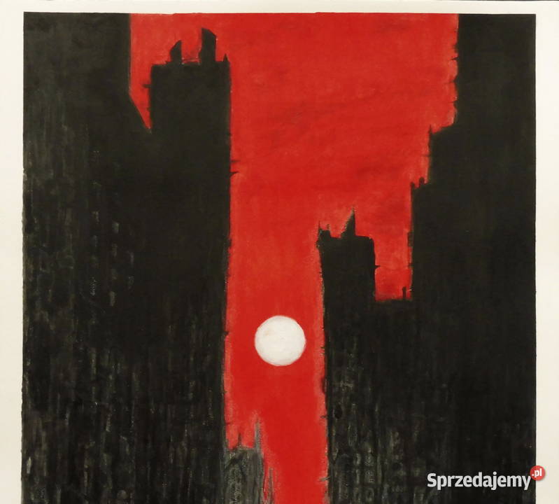 Obraz akwarela papier bawełna Dark city 1 20 x Sieradz