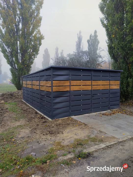 Wiata ażurowa 5x7 zabudowana w kolorze antracyt Pozostałe Jodłownik