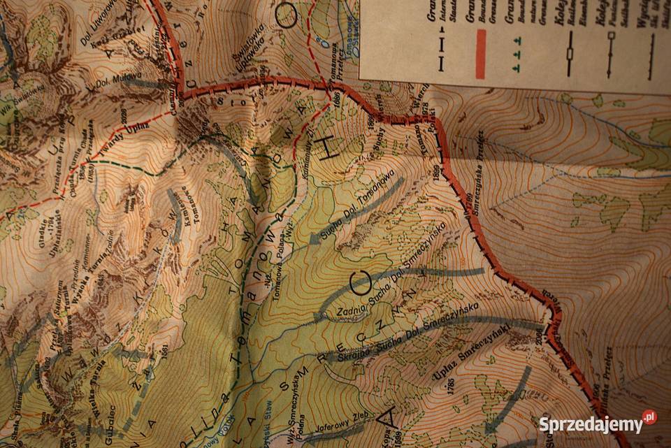 Tatrzański Park Narodowy mapa turystyczna 1984 Antykwariat Chełmno sprzedam