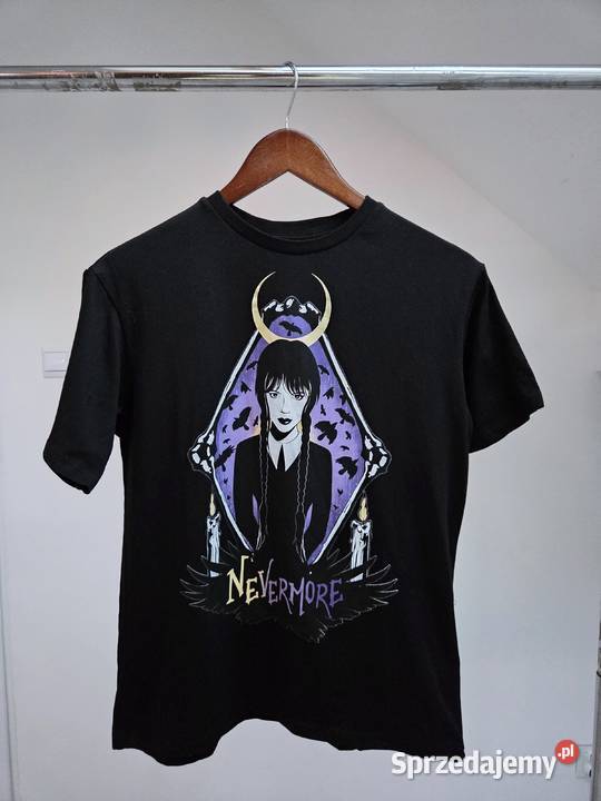 Czarny tshirt bluzka print Wednesday