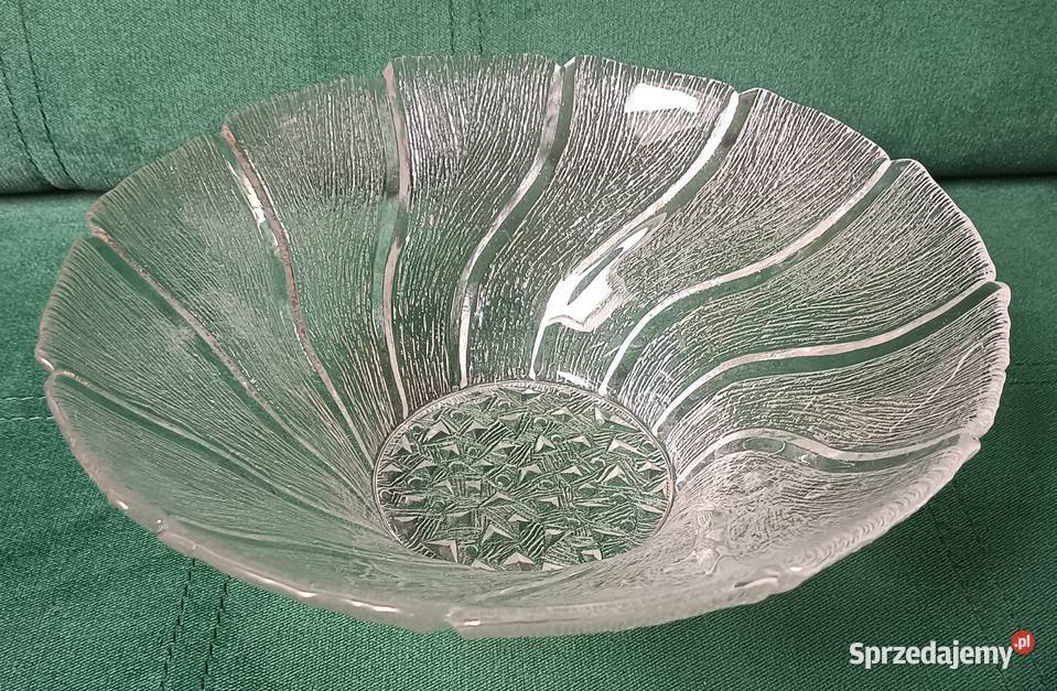 Duża owocarka misa szklana PRL vintage Zbylitowska Góra