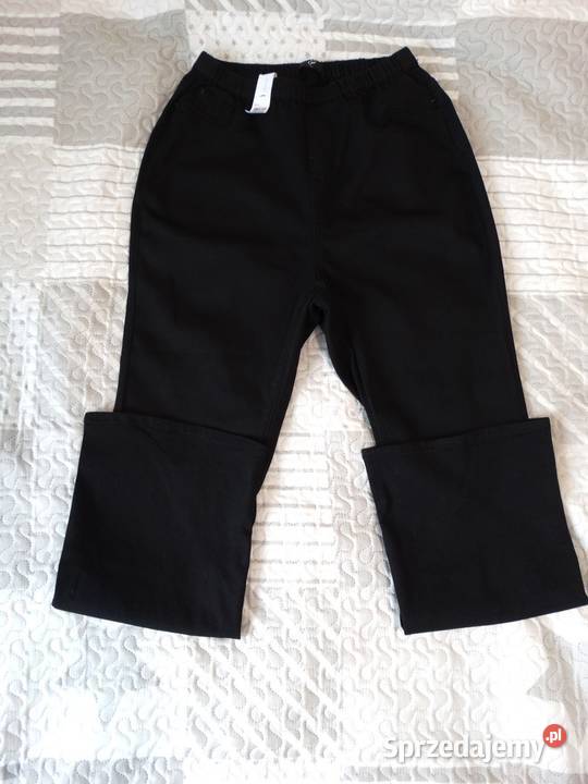 Spodnie Wide Leg Szerokie Nogawki Wysoki Stan