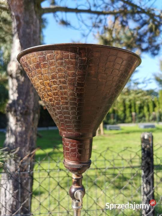 Lampa podłogowa mosiądz kolor brązowy faktura Będzin