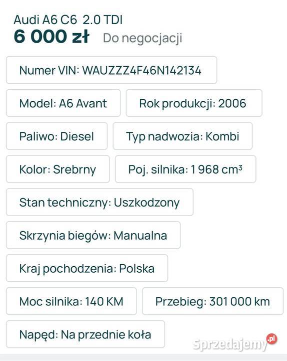 Audi A6 C6 Wałbrzych