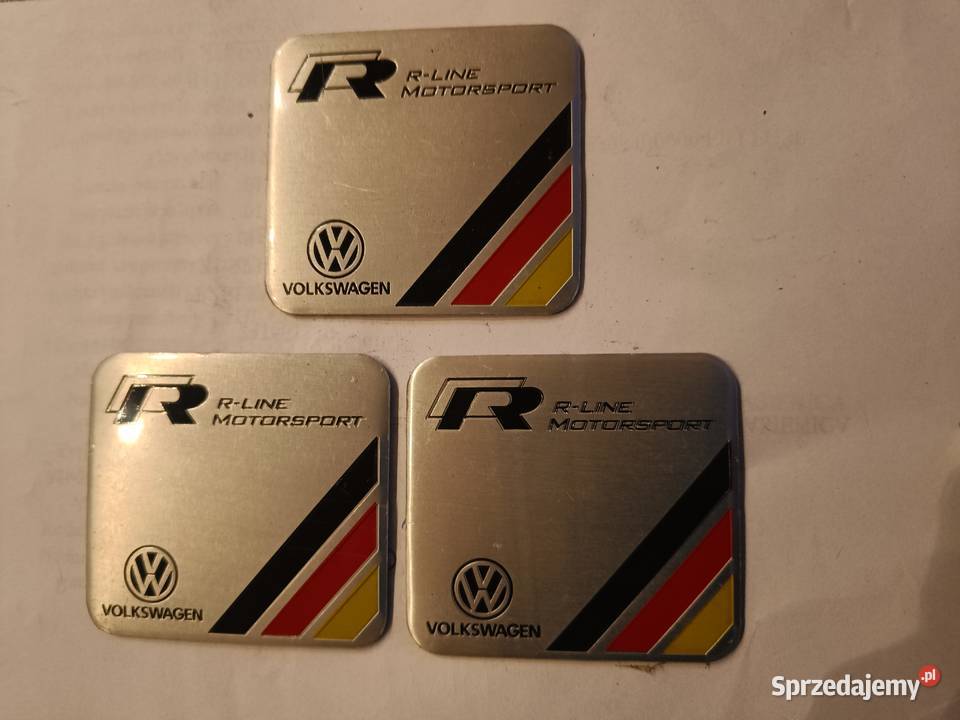 Emblemat VW Rline motorsport aluminiume Golf osobowe Bielsko-Biała