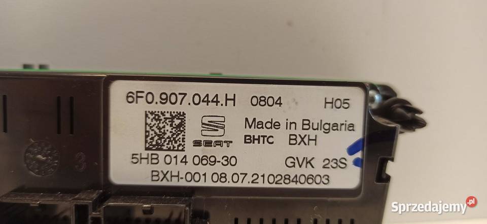 SEAT ARONA PANEL KLIMATYZACJI 6F0907044H Panele sterowania, przełączniki sprzedam