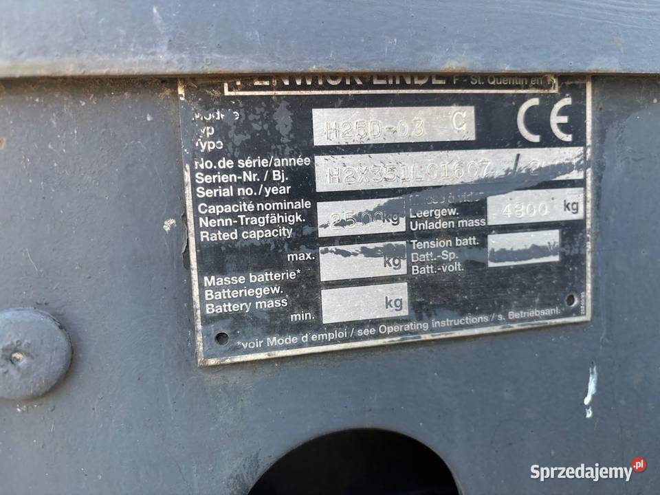 Sztaplarka wózek widłowy Linde H25 D 03 super zachodniopomorskie Pyrzyce