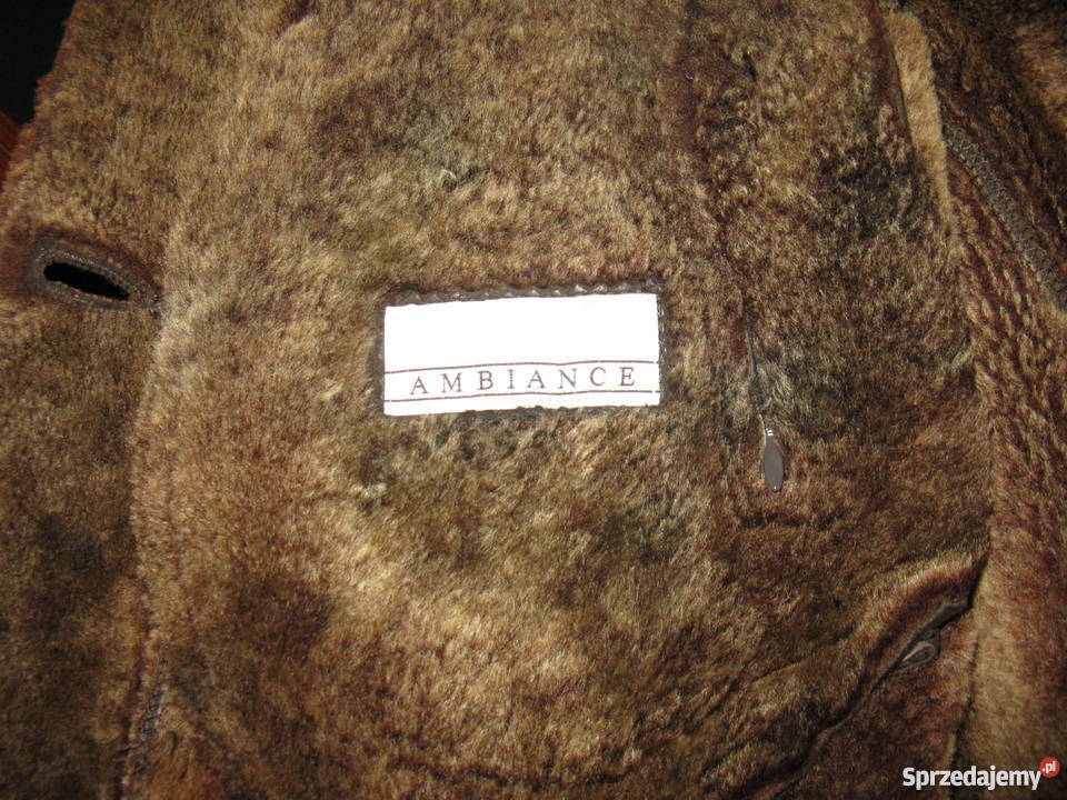 Włoski lekki kożuch damski brązowy/beżowy Kurtki i płaszcze Pruszków