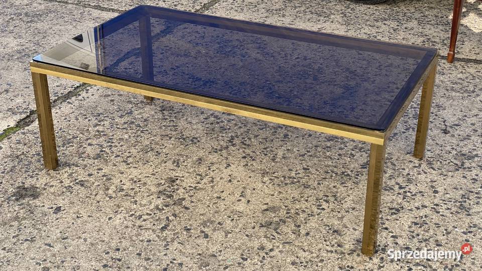 Złoty mosiężny stolik kawowy ława z dymionym Gryfice